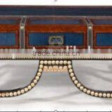 Neoclassic Living Furniture Set Wood Frame Fabric Sofa Gold Length Mirror thumbnail-3