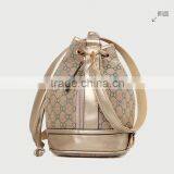 Hogift High Quality PU Leather Drawstring Bucket Handbag Shoulder Purse thumbnail-3