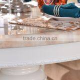 Home Used European Vintage White Marble Dining Table Set With 4 Chairs thumbnail-2