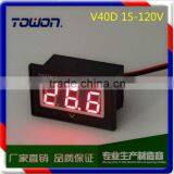 0.4" Digital Voltmeter DC 15-120V Red Blue Green Electric Motor Car Waterproof Panel Meter