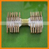 Gold Wooden Clip With Ribbon For Christmas