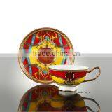 Pretty Design Floral Pattern Bone China Wholesale Coffee Tea Cup And Saucer Set thumbnail-2