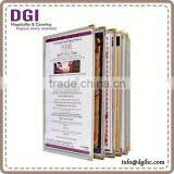 Bar Menu Holder Hong Kong Restaurant Equipment Supplies Provided High Quality A4 Dessert Real Leather Menu Cover thumbnail-4