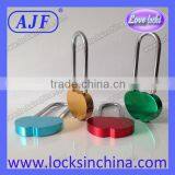 AJF New Arrival Only Manufacturer Popular Wholesale Colored Aluminium Double Heart Shape Padlock thumbnail-4