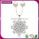 Jewelry Set 2016 Women Snowflake Heavy Pearl Necklace Set thumbnail-2