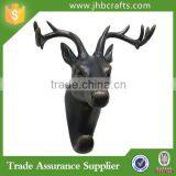 Deer Head 9.5 In. H x 8 In. W Resin Black Wall Hook Home Decor thumbnail-1