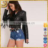 Woman Black Leather Jacket thumbnail-1