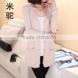 The new spring and autumn period long pure cashmere cardigan sweater knit cardigan whom big yards loose v-neck cardigan sweater
