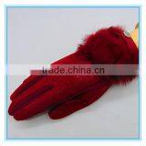 PU And Lace Lined Thick Sexy Gloves Women With Fur thumbnail-1