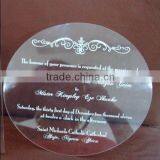 2014 Fashion Acrylic Round Invitation Card Design for Wedding