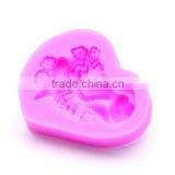 Small basket flower silicone fondant mold