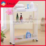 Movable Plastic PP Kitchen Bathroom Storage Rack Shelves thumbnail-1