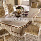Italian Special Design Luxurious 6 Persons Dining Table With Upholstery Dining Chairs (MOQ=1 SET) thumbnail-1
