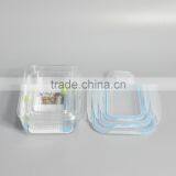 3 Pieces Plastic Lunch Box Rectangular Food Container With Lid thumbnail-3