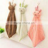 N105 Little Girls Cute Rabbit Jacquard Small Square Towel for Wholesale Yiwu Factory thumbnail-1