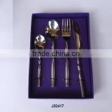 steel cutlery set round twisted handle in mirror polish finish