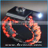 Outdoor Survival Custom Color Gear Escape Paracord Bracelet With Flint / Whistle / LED Light /Flashlight/Thermometer/Scraper thumbnail-2