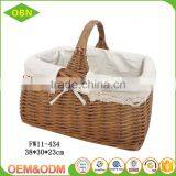 High Quality Durable Handled Wicker Empty Picnic Baskets thumbnail-2