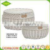 China Wholesale Customized Handmade 100% Natural Antique Wicker Egg Basket With Fabric Cover thumbnail-5