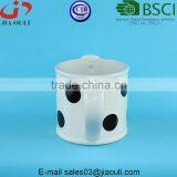 With Black Polka Dots Ceramic Watering Can Shape Garden Pots and Planters Flower Pots thumbnail-4