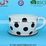 With Black Polka Dots Ceramic Cup With Saucer for Flowers thumbnail-3