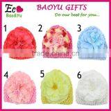 2015 Kid's Winter Big Flower Hats Handmade Knitted Hat Crochet Hat thumbnail-1