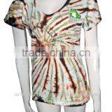 T-Shirt Women Cotton Mix Lycra Tie-dye Frog Multi Color thumbnail-1