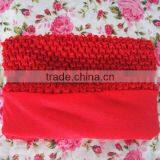 9" Wide Elastic Handmade Plain Crochet Headband for Baby Tutu Tops thumbnail-1