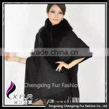 CX7502 2016 New Products 100% Sheep Cashmere Fox Fur Shawl--Red thumbnail-2