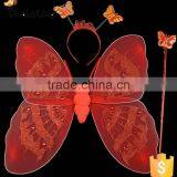 Event Party Supplies Kids Fashion Nylon Butterfly Glitter Wings Sets thumbnail-4