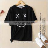 Yellow and Black Cotton Tee Cute Smiley Face Unisex Emoji T Shirt thumbnail-3