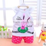 Little Girls Easter Ruffled Cute 2pcs Top Matching polka dot Bunny Top Capris Pants Boutique Cotton Summer Outfit Clothing Sets