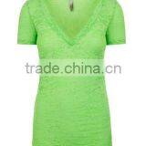 Next Level Apparel Ladies' Burnout Crossover V-Neck Tee - Made From Pre-shrunk 65% Polyester and 35% Cotton Jersey. thumbnail-6