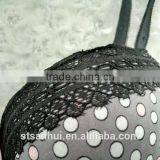 Fancy Dot Print and Beautiful Lace Sexy Ladies Bra and Panty Set thumbnail-5