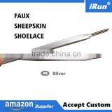 Luxury Flat Royal Blue Leather Sneaker Shoelaces Metal Tips Faux Leather Sheepskin Shoelace for Ultra Boost - 8 Colors thumbnail-2