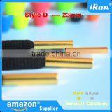 Gold/Silver 23mm Shoelaces Laces Cylindrical Aglets For Mids & Lows Trainers - Metal Aglets Shoe Laces Tips Replacement thumbnail-2