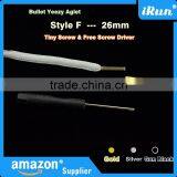 Metal Bullet Aglets Shoe Laces Tips DIY Screw On Replacement With Free Screwdriver - 26 mm Cylinder Shoelace Aglet - 3 Colours thumbnail-3