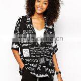 Monki Graffiti Wrap Blouse thumbnail-1