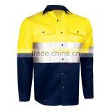 Light Weight 100% Cotton Two Tone hi Viz Work Shirt thumbnail-1
