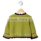 2017 High Quality Floral Dotted Girls Kids Knitwear in Grass Green Girls's Cardigan thumbnail-2