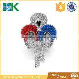 Red Diamante Poppy Flower Brooch Crystal Remembrance Day Pin Gift thumbnail-1