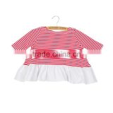 Children Cotton Stripe Printed Baby Ruffle Tops