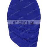 Grace Karin Occident Women's Solid Blue Color High Stretchy Pleated Pencil Skirt CL008930-1 thumbnail-3