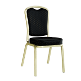 Hot Sale Hotel Banquet Office Stacking Chair Black Upholstered Aluminum Wedding Chair YD-072