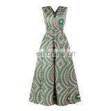 New Arrival Ladies Multi Ways A Line Big Leg Opening Women's African Print Floral Jumpsuits thumbnail-5