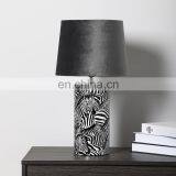 Creative Nordic Design Zebra Pattern Cylinder Shape Ceramic Material Hotel Table Lamp for Home Decor