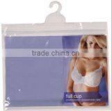 Clear Hanger PE Plastic Ziplock Bag for Garment Underwear Package With Logo Printed