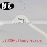 High Quality White Body Silvery Hook Custom Logo Baby Clothes Hangers Wooden thumbnail-1