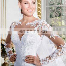 2020 New White Women Long Sleeve Lace Bridal Wedding Gowns Wedding Dress thumbnail-4