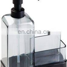 Modern Plastic Kitchen Sink Countertop Liquid Dish Soap Dispenser With Storage Compartments thumbnail-3